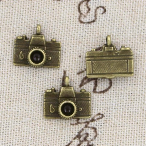 Unids 8 piezas encantos Cámara 15*14mm colgante antiguo ajuste, bronce tibetano Vintage, collar de pulsera DIY ► Foto 1/1