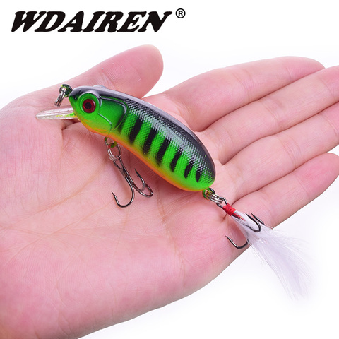 1 Uds Minnow hundimiento de Señuelos de Pesca Wobblers 60mm 10g Artificial cebo duro con gancho de plumas triples Pike Isca bajo Crankbait abordar ► Foto 1/6