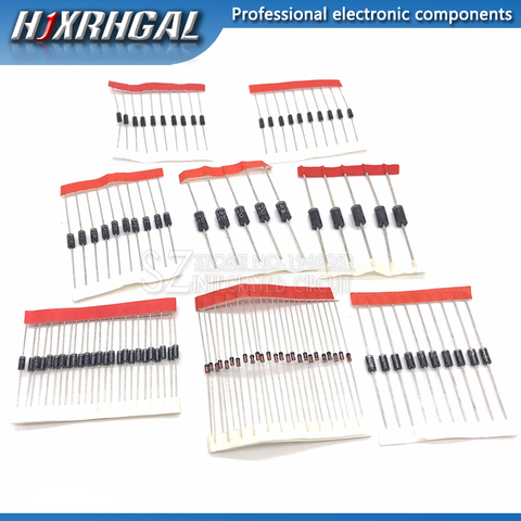 8 valores = 100 Uds 1N5399 1N5408 1N4148 1N4007 1N5819 1N5822 FR107 FR207 diodo de conmutación componente diy kit original hjxrhgal ► Foto 1/2