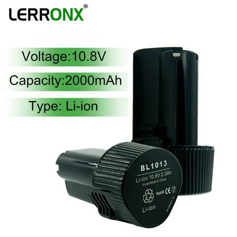 LERRONX BL1013 10,8 V 2.0Ah de iones de litio de la batería recargable para Makita, herramientas eléctricas, TD090D DF030D DF330D MUS052D ► Foto 1/6