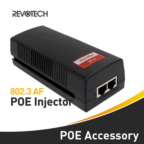 Inyector POE IEEE 802.3af, 10/100Mbps, entrada de fuente de alimentación, salida de 100V-240V, 48V-56V ► Foto 1/4
