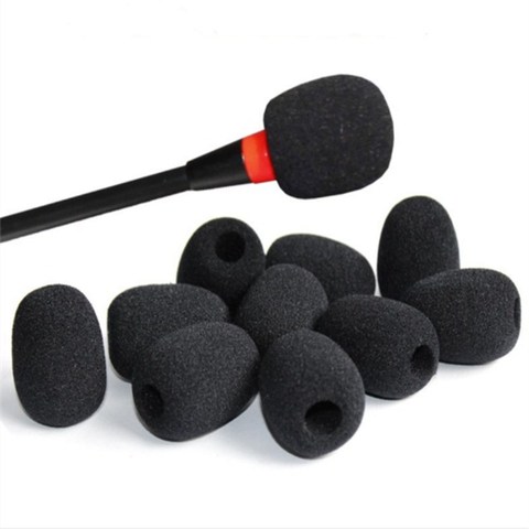 10 Uds auriculares solapa micrófono parabrisas espuma cubiertas de micrófono Color negro ► Foto 1/6
