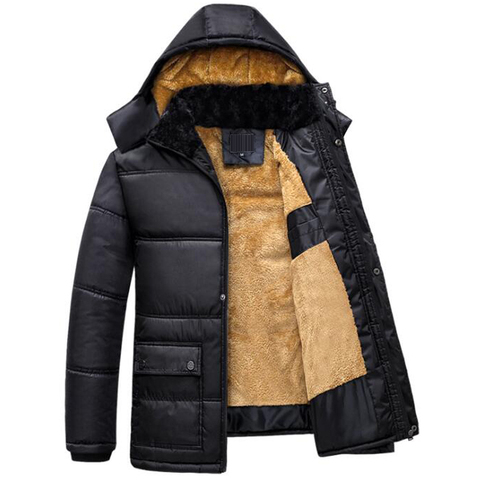 Moda de Nueva invierno hombre engrosamiento chaqueta del algodón ocasional al aire libre respirable a prueba de viento impermeable abrigo Parka más el tamaño 3XL chaqueta ► Foto 1/6