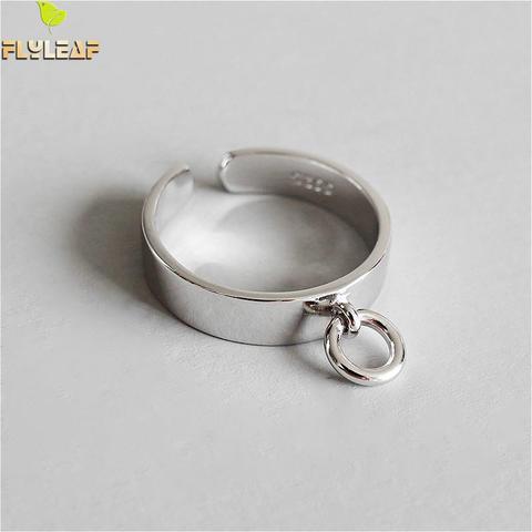 Guarda 925 anillos de plata esterlina para las mujeres brillante hueco pequeño círculo de mujer de moda joyería fina Simple anillo Ins estilo ► Foto 1/5