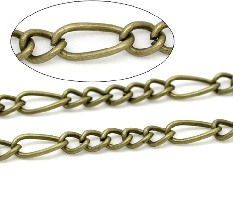 DoreenBeads de bronce antiguo cadenas, 7,5x3,5mm 4x3mm, vendido por paquete de 2M nuevo ► Foto 1/3