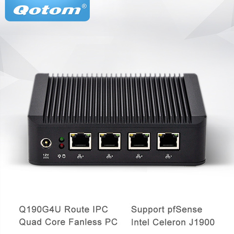 Qotom Mini PC J1900 procesador con cuatro núcleos Nano ITX 4 Gigabit NIC soporte Pfsense como Firewall Router ordenador sin ventilador q190G4U ► Foto 1/6