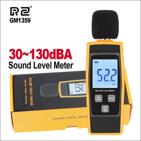 Sonometros-medidores de nivel de sonido RZ, Medidor de nivel de sonido Digital, medidor de nivel de Audio y ruido, 30-130dB GM1359 decibeles, Mini medidor de sonido ► Foto 1/6