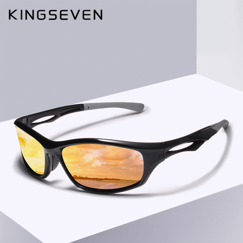 KINGSEVEN conducción de los hombres Gafas de sol polarizadas espejo Gafas de sol noche clásica Gafas de diseñador de la marca Gafas UV400 Gafas de sol ► Foto 1/6