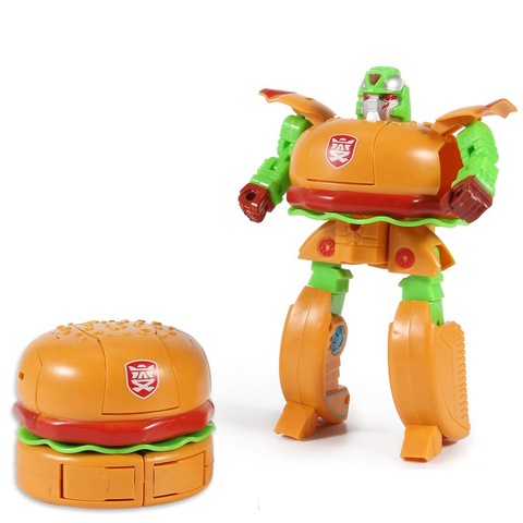 Figura de acción transformable de hamburguesa para niños, Robot de juguete transformable, colección de juegos de comida de plástico, juguete educativo, 1 ud. ► Foto 1/6