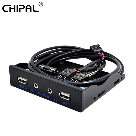 CHIPAL-conector USB 2,0 de 4 puertos para PC montaje de Panel frontal con cable, Audio HD, micrófono de 3,5mm, para escritorio, 3,5