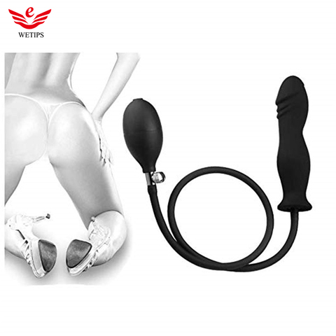 De silicona Inflable Buttplug Anal expansor Ducha Dilatador Anal Inflable boquilla para Enema ano ampliadora Anal Inflable Enema macho ► Foto 1/6