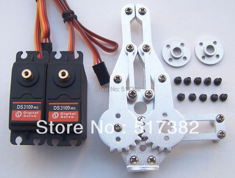 Kit de montaje de garra de abrazadera para brazo de Robot 2 DOF + 2 DS3109 servo Digital de engranaje de Metal 9kg + 2 Soporte circular de metal 25T para Arduino, Envío Gratis ► Foto 1/1