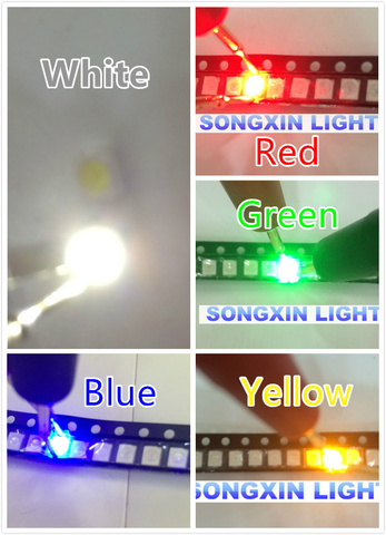 100 unids/lote diodos SMD LED 3528 1210 SMD LED Diodo Kit verde rojo cálido blanco hielo azul amarillo rosa púrpura-UV naranja rgb ► Foto 1/2