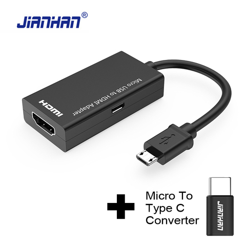 Tipo C adaptador Micro USB a HDMI MHL Convertidor para Monitor de TV 1080 P HD HDMI Audio Video Cable para samsung HUAWEI Xiaomi ► Foto 1/6