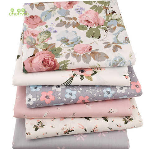 Chainho 6 unids/lote nuevo Floral serie de sarga de algodón tela de Patchwork tela DIY de coser acolchado grasa Material para niño y bebé ► Foto 1/6
