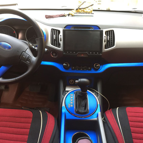 Coche-estilo nuevo 3D de fibra de carbono del Interior del coche centro de la consola de cambio de Color de etiqueta de calcomanías para Kia Sportage R 2011-2015 ► Foto 1/2