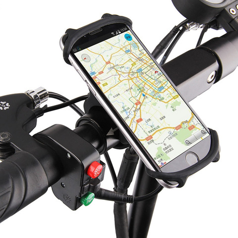 Bicicleta de silicona sostenedor Universal del teléfono celular móvil del montaje del manillar de la banda bicicleta GPS Clip para el iPhone Samsung Xiaomi PA0115 ► Foto 1/6