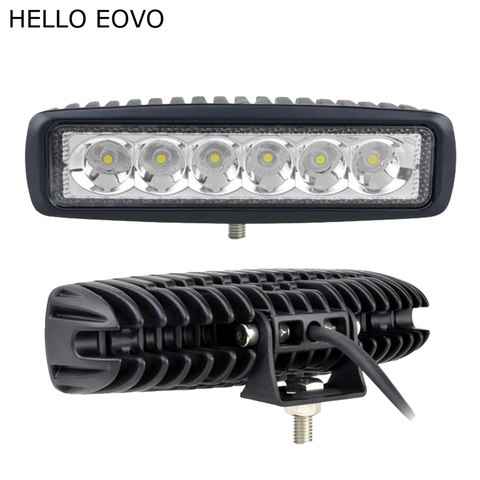 HELLO EOVO-Luz LED de trabajo de 6 pulgadas, 18W, 2 uds., para moto, conducción fuera de carretera, barco, coche, Tractor, camión, 4x4, SUV, ATV, 12V ► Foto 1/6