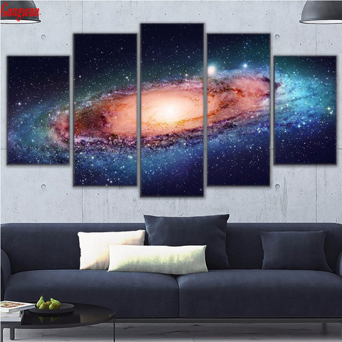 Pintura de diamante Scenic Space Nebula 5D DIY, punto de cruz de cristal, bordado de diamantes, mosaico, Decoración de casa de diamantes de imitación, 5 uds. ► Foto 1/6