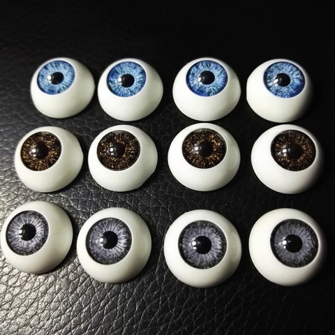 Ojos de muñeca de 16mm, ojos redondos de acrílico para DIY para muñecas, artesanía de oso, colores combinados, piezas de juguete, 12 Uds. (6 pares) ► Foto 1/6