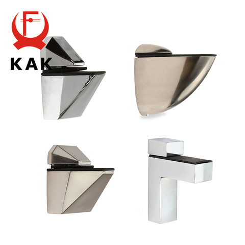 KAK de aleación de Zinc ajustable soporte de estante de cristal abrazaderas de estante soporte de soporte cromado soporte de estantería de aleación soporte de estante de vidrio ► Foto 1/6