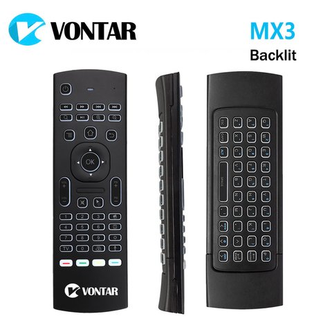 [De] VONTAR 2,4 GHz inalámbrico retroiluminado teclado Mini MX3 Pro Air mouse IR modo de aprendizaje Control remoto para PC Android TV Box ► Foto 1/6