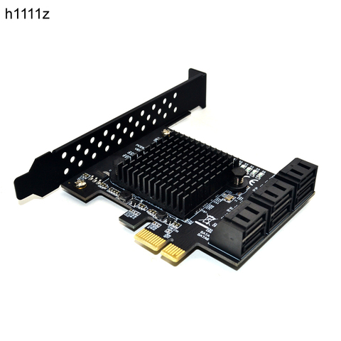 Marcell-chip de 6 puertos SATA 3,0 a PCIe, tarjeta de expansión, adaptador PCI express SATA 3, convertidor con disipador de calor para HDD, 88SE9215 ► Foto 1/6