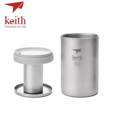 Keith 450ml de doble pared de taza con Infusor de té hojas sueltas de té y café fabricante de filtro para taza tetera Ti3521 ► Foto 1/6