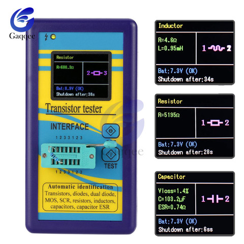 Probador de transistores multiusos, resistencia de capacitancia, tiristor de diodo, inductancia, medidor de LCR MOSFET, TFT, pantalla a Color, 128x160 ► Foto 1/6