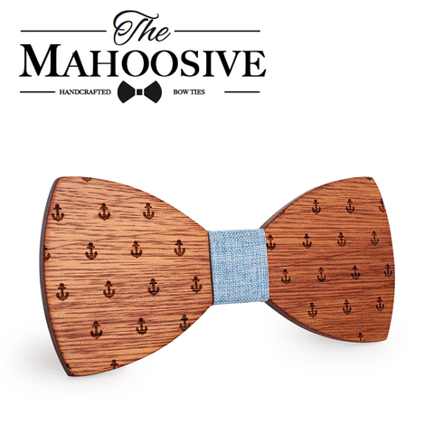 Mahoosiva-pajarita de madera de capitán clásico, lazo de mariposa, corbata ► Foto 1/6