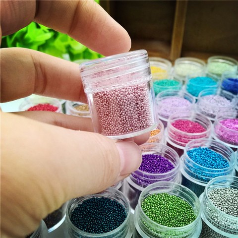 Cuentas de vidrio de color metálico para fabricación de joyas, bolas de arco iris de hadas para viales de vidrio, 10 gramos por pieza, 0,6-0,8mm ► Foto 1/3