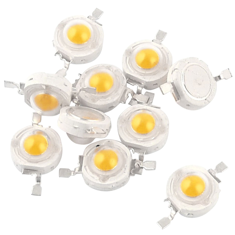 10 unidades de alta potencia 2 pines 3W blanco cálido LED emisor de cuentas 100-110Lm para videocámara, pecera, coche, piscina, linterna, decoración ► Foto 1/3