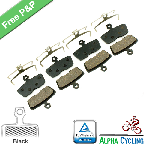 Pastillas de freno de disco de bicicleta para el código AVID R o para el código SRAM R (de 2011 a ahora) freno de disco hidráulico, 4 pares, clase negra de resina ► Foto 1/4