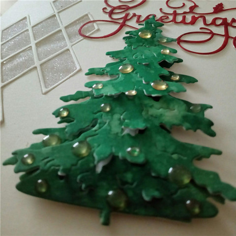 Troqueles de Metal para árbol de Navidad de 3 uds. Para álbum de recortes, álbum de fotos decorativo en relieve, plantilla de carpeta ► Foto 1/5
