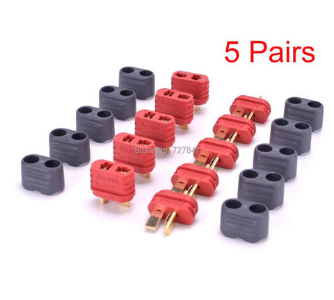 5 pares/10 pares amasar T plug conector de batería macho hembra w/vaina para FPV ► Foto 1/6