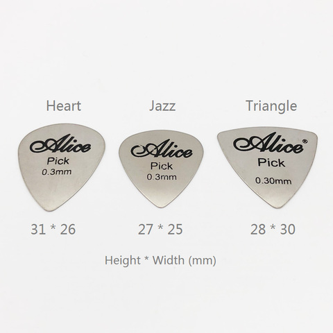 1 unidades Alice 0,3mm Metal Guitarra eléctrica acústica Bass Rock Pick Durable Acero inoxidable fino mediador Guitarra ► Foto 1/5