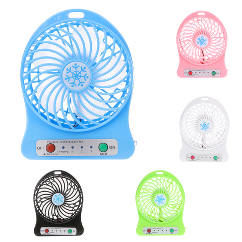 Mini ventilador USB de escritorio, Enfriador de aire portátil de ventilador de luz LED, ventilador USB de tres viento ► Foto 1/6