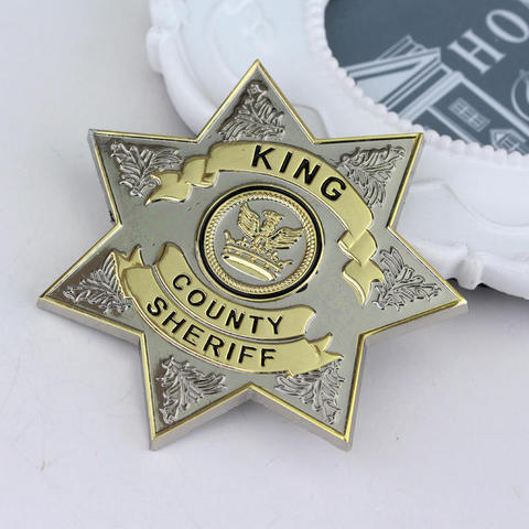 MQCHUN el caminar muerto vestido de Insignia a traje de broche de cinco estrellas del Sheriff del Condado de carta broches Cosplay Pins de la camisa, camisa de broche-40 ► Foto 1/1