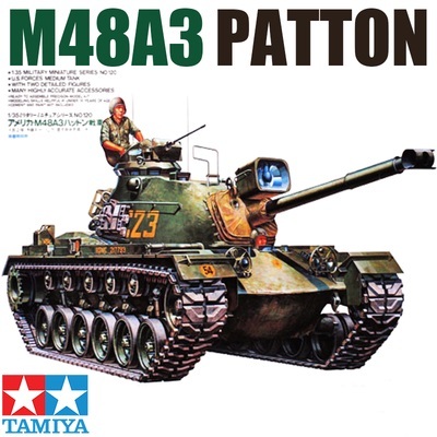 Tanque militar Tamiya a escala 1:35, modelo de tanque americano M48A3 Patton, Kit de construcción, tanque Hobby DIY 35120 ► Foto 1/6