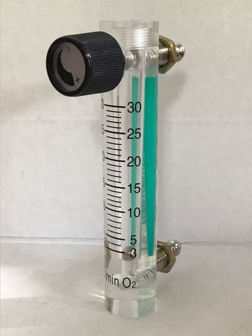 Medidor de flujo de oxígeno y Gas acrílico indicador de flujo O2 con válvula, Conector de latón de 0,1 MPa, 3-30l/Min de altura de 116mm ► Foto 1/1