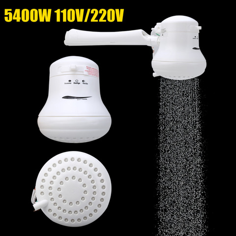 Soporte de manguera para calentador de agua instantáneo eléctrico para baño con cabezal de ducha de 110V/220V y 5400W ► Foto 1/6
