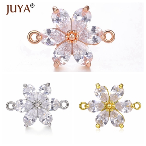 JUYA-Colgante de flor de cristal de circón brillante, accesorios de fabricación de joyas, pulseras, pendientes, collares, suministros ► Foto 1/6