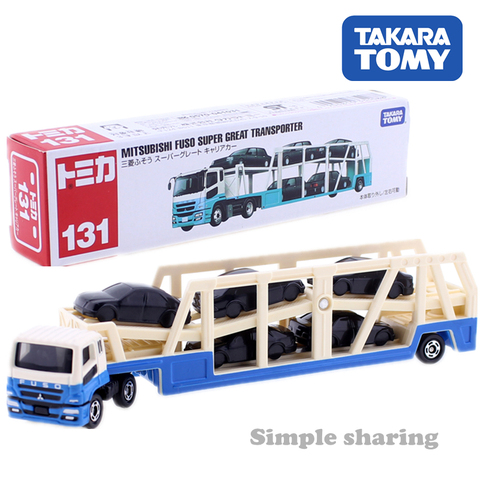 TOMICA tipo largo NO Coche de juguete MITSUBISHI FUSO SUPER grande, camión transportador, TAKARA TOMY, coche de Metal fundido a presión, modelo 131 ► Foto 1/6