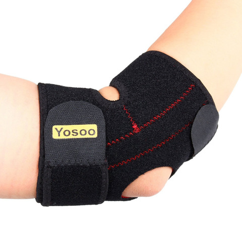 Yosoo ajustable de neopreno codo de apoyo Wrap Brace Pad fuerte baloncesto deportes elástico codo lesiones Protector de alivio del dolor ► Foto 1/6