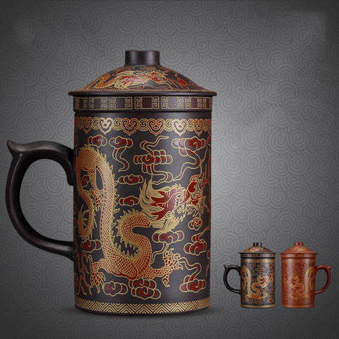 Taza para filtrar té, tazas de cerámica para oficina, regalo, viaje, Kungfu, 300ML ► Foto 1/5