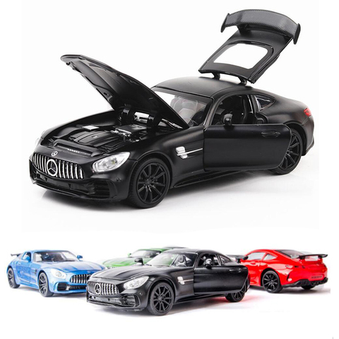 1:32 Escala de aleación de coche de carreras de fundición modelo de coche Mercedes AMG GT deportivo Metal coche de juguete para niños juguete para regalo colección V034 ► Foto 1/6