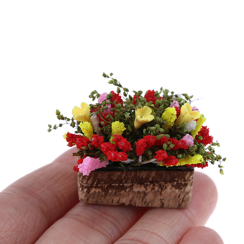1pc Mini bonsái miniatura de Bush con olla de madera (Color: Multicolor) venta 1/12 casa de muñecas miniatura Multicolor ► Foto 1/6