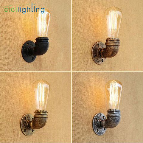 Steampunk tubo tipo Loft lámpara de pared Retro negro marrón bronce plata tubo de iluminación de pared cicilighting ► Foto 1/6