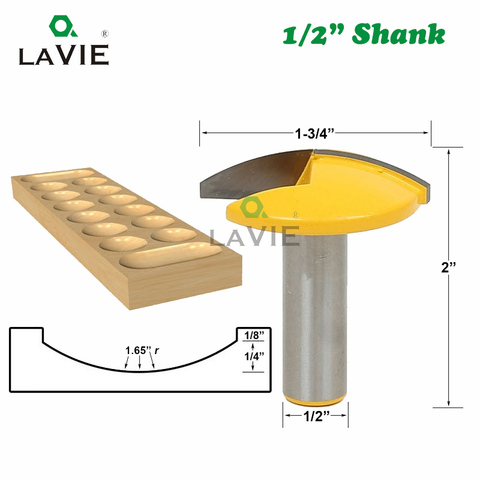 LAVIE-fresas de radio cóncavo de trabajo en madera MC03037, 1 unidad, 12mm, 1/2 