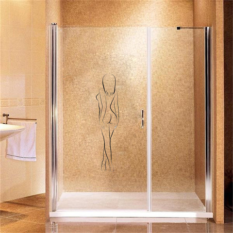 Pegatina de puerta de cristal para baño de niñas, Sexy, desnuda, 2WS0055 ► Foto 1/2